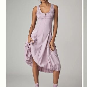 Anthropologie Purple High Low Sundress Sleeveless Scoop Neck